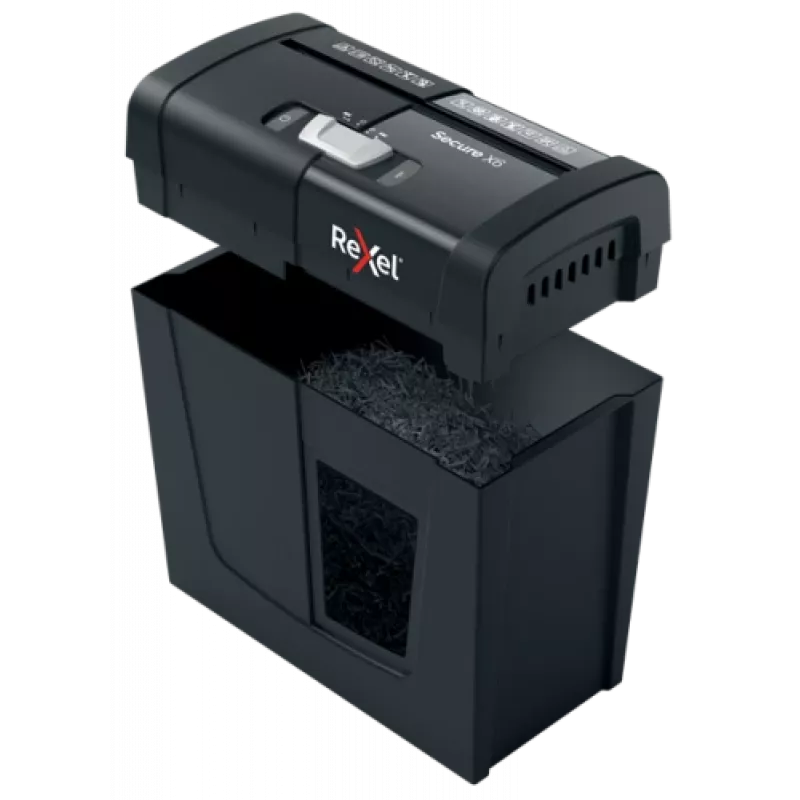 Rexel Secure X6 2020122EU destruidora de papel de corte cruzado, P-4, 4x40 mm, 6 folhas, depósito de 10 l, 70 dB, preta