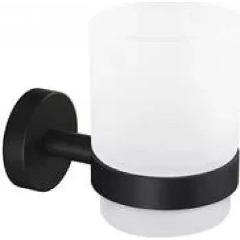 tesa 40566-00000-00 MOON preto copo de escova de dentes adesivo preto (mate), vidro fosco (40566-00000-00)