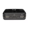 Eaton Tripp Lite series comutador KVM USB/HD de 2 portas com áudio/vídeo, cabos e partilha de periféricos USB - comutador KVM/áudio/USB - 2 x KVM/áudio/USB - 1 utilizador local - Deskt