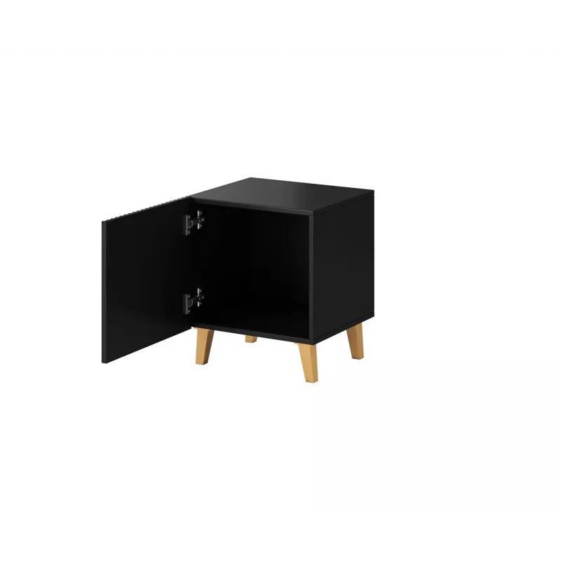Conjunto de mesas de cabeceira cama meble PAFOS, 2 unid., 45×40×51 cm, preto mate, MDF/aglomerado