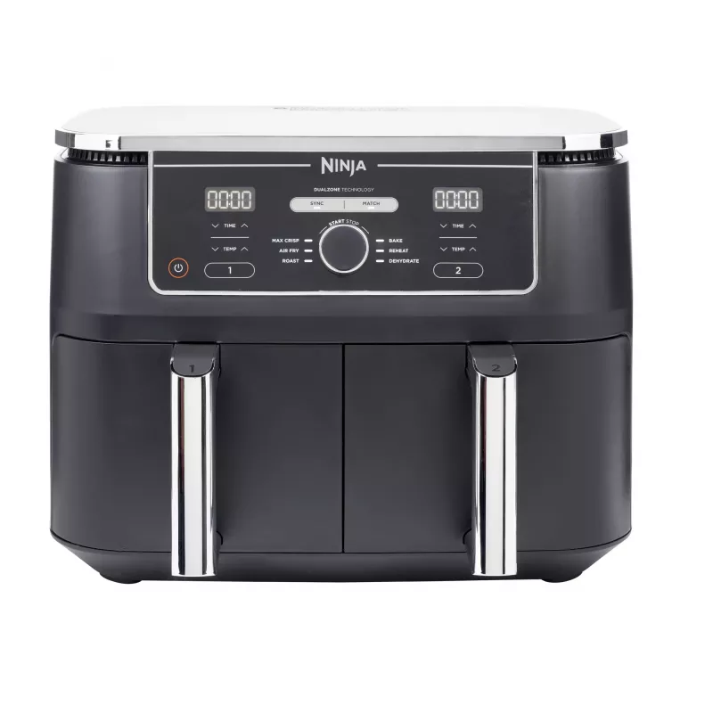 Fritadeira de ar quente Ninja AF400EU dupla 9,5 L autónoma 2470 W fritadeira de ar quente preta