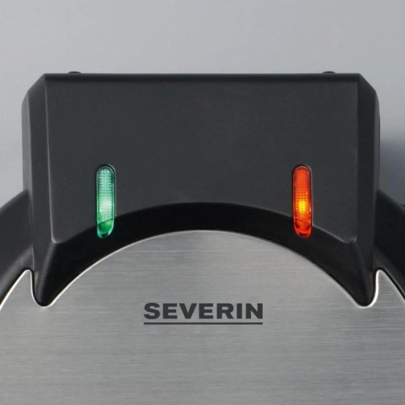 Máquina de waffles Severin WA 2103 para 4 waffles 1200 W preto, prateado