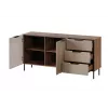 Cómoda cama meble ALMERA 156×42×75 cm, nogueira/caxemira, 3 gavetas, aglomerado