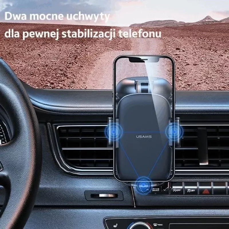 Suporte para automóvel usams ZJ063 para painel ou para-brisas, ângulo ajustável