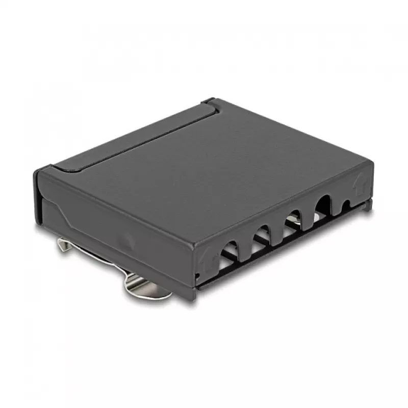Patch panel DELOCK Mini Desktop RJ45 4 portas Cat.6A blindado preto, metal, 90×22×93 mm