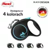 Treia retrátil flexi Black Design M — 5 m de comprimento, modelo de fita, carga máx. 25 kg, punho ergonómico