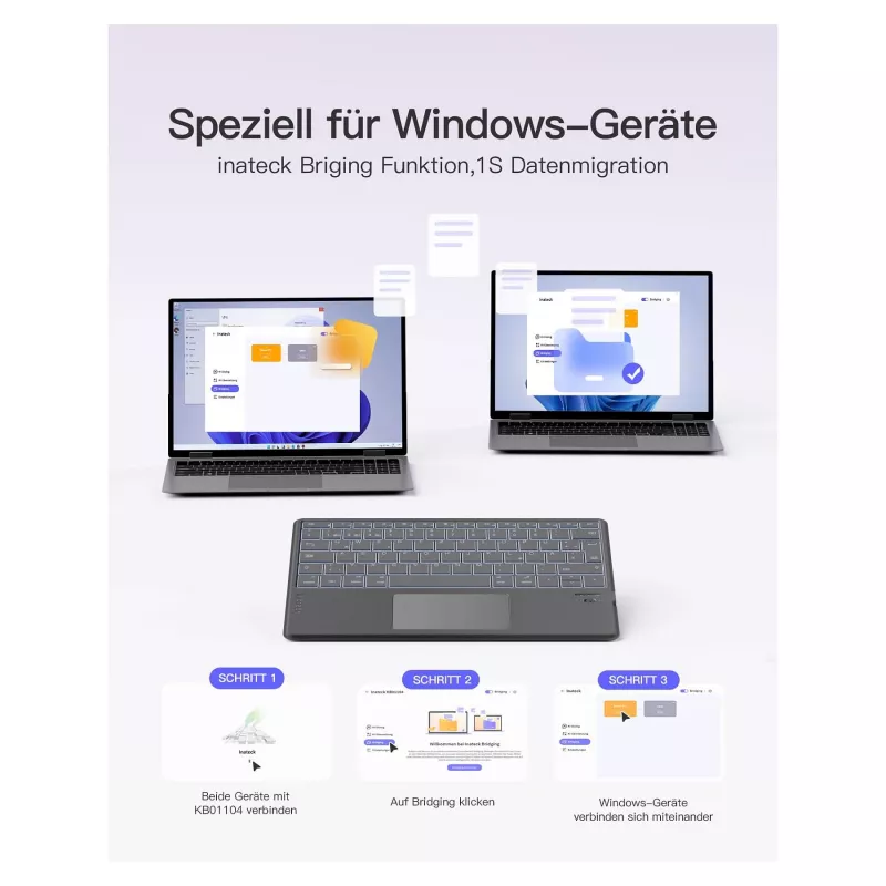 Teclado inateck Surface cinzento, Sureface GO 1-4 Com. QWERTZ