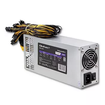 Fonte de alimentação Qoltec 50350 1850W PCI-E | 80 Plus Platinum | Gaming Miner