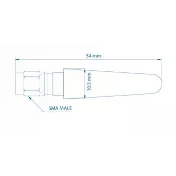 Antena Móvel Reta Compacta TELTONIKA 003R-00281 5 dBi para Dispositivos Móveis e Sem Fios
