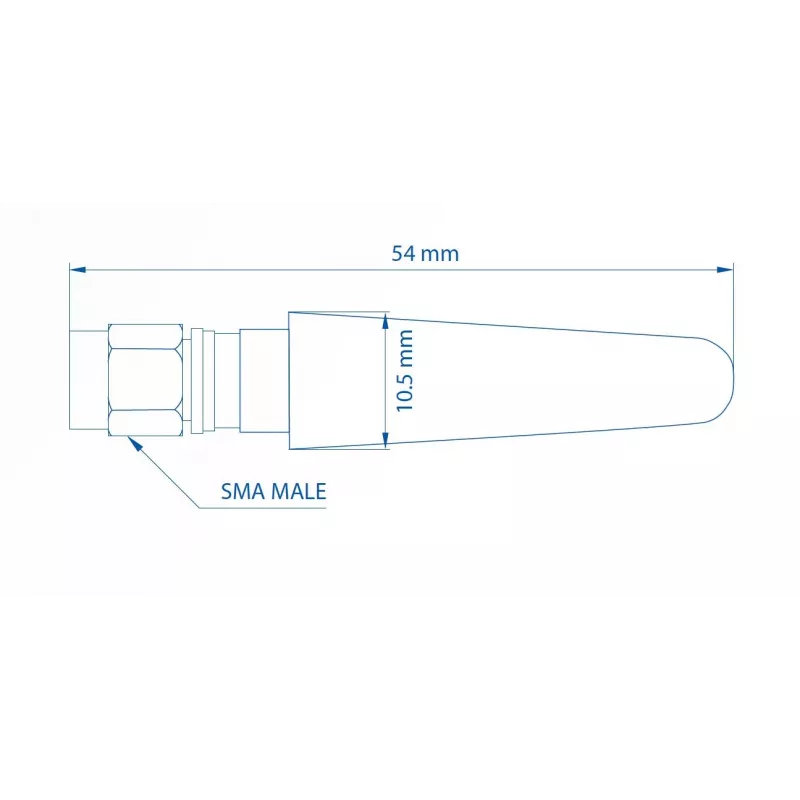 Antena Móvel Reta Compacta TELTONIKA 003R-00281 5 dBi para Dispositivos Móveis e Sem Fios