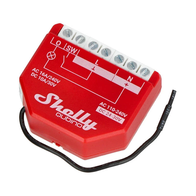 Interruptor inteligente Shelly W 1PM plástico 16A 110–240V, Z-Wave, 868,4 MHz, vermelho, 42×37×16 mm