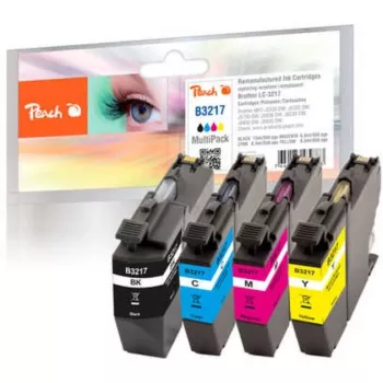 Peach Multipack com chip, compatível com Brother LC-3217VALP