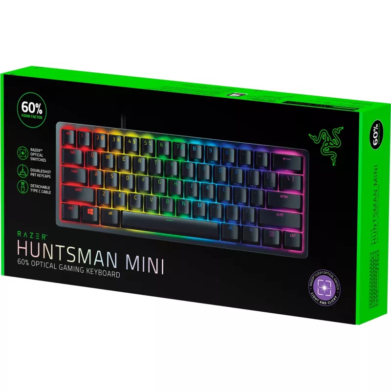 Razer Huntsman Mini interruptor ótico Clicky roxo teclado