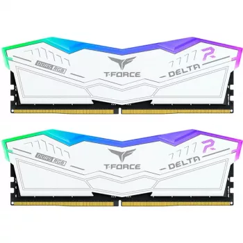DIMM 32 GB DDR5-6000 (2x 16 GB) kit duplo, memória branca, FF4D532G6000HC30DC01, Delta RGB, INTEL XMP