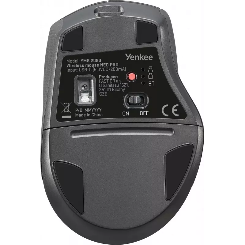 YENKEE YMS2090 NEO PRO rato sem fios dual, Bluetooth + USB A/C, recarregável