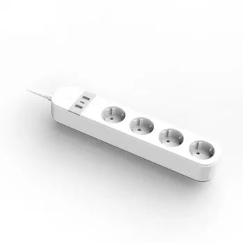Régua de tomadas inteligente Gembird TSL-PS-S4U-01-W 4 tomadas AC 3880 W Branco