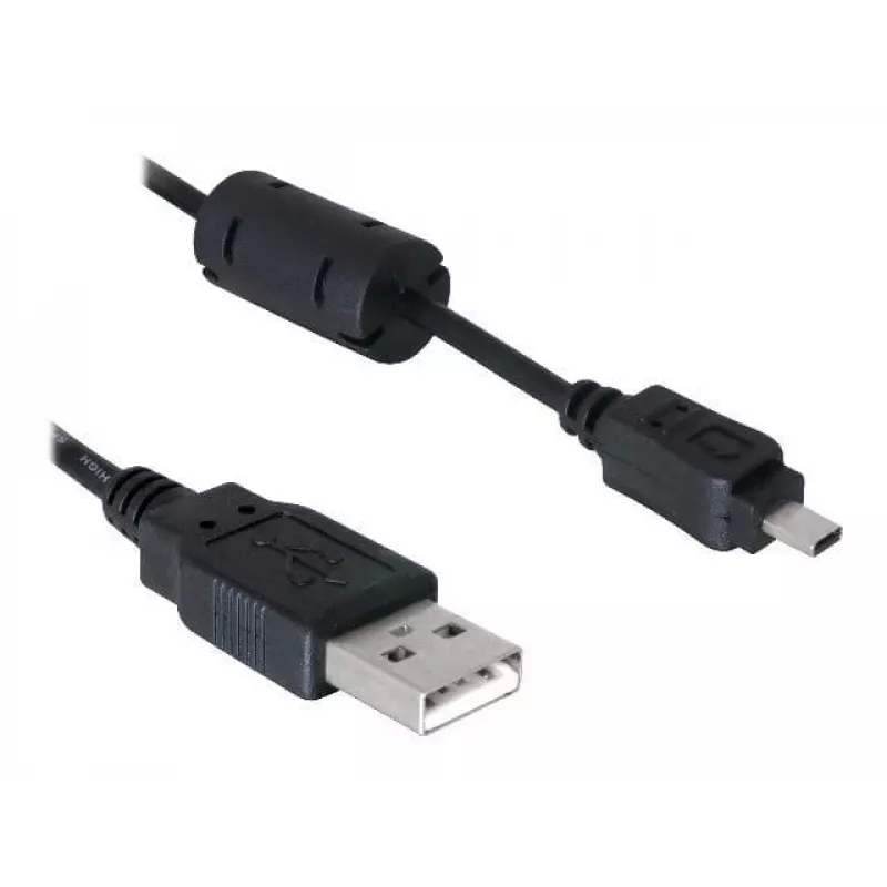DeLOCK 82414 Cabo USB para conector de câmara digital (Nikon 8 pinos UC-E6), 1,83 m, preto