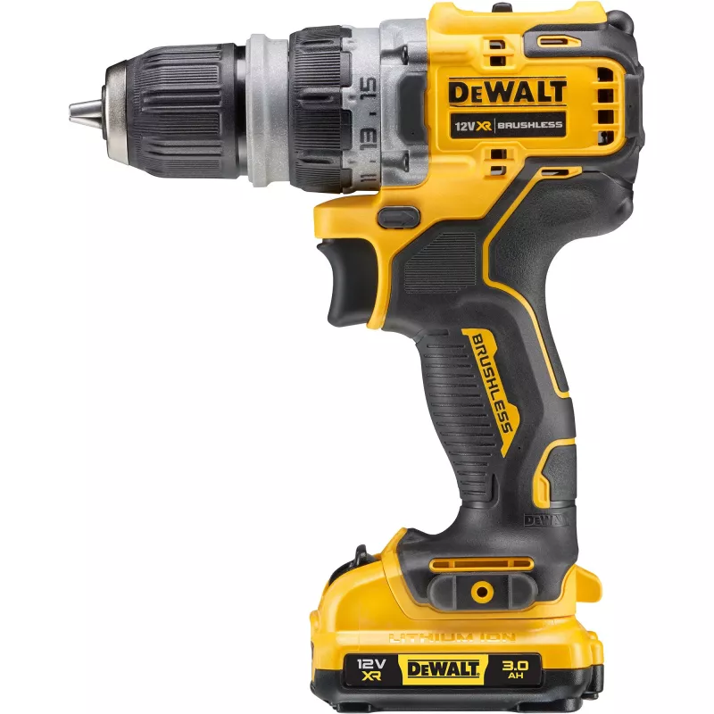 DeWALT DCD703L2T-QW 12 V XR berbequim-aparafusadora a bateria com cabeças intercambiáveis, 2x 3,0 Ah Li-Ion, 4 cabeças, 1500 rpm, mandril sem chave de 10 mm, 0,9 kg, amarelo/preto
