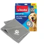 Toalha de microfibra VILEDA 172651 para gatos e cães, cinzento, 650×1000 mm, poliamida