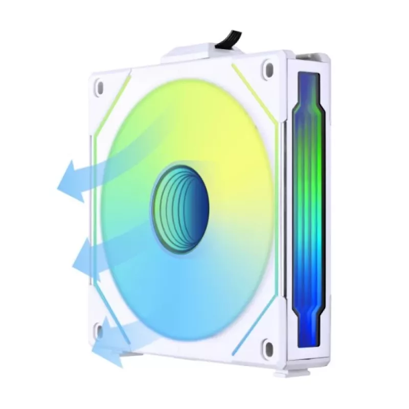 Ventoinha Lian Li UNI FAN SL-INF Wireless ARGB PWM 120mm — branco, sistema de ventoinhas modular magnético