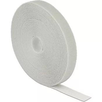 Fita de velcro DELOCK 18281 — 20 mm × 10 m, cinzento, 1 unid.