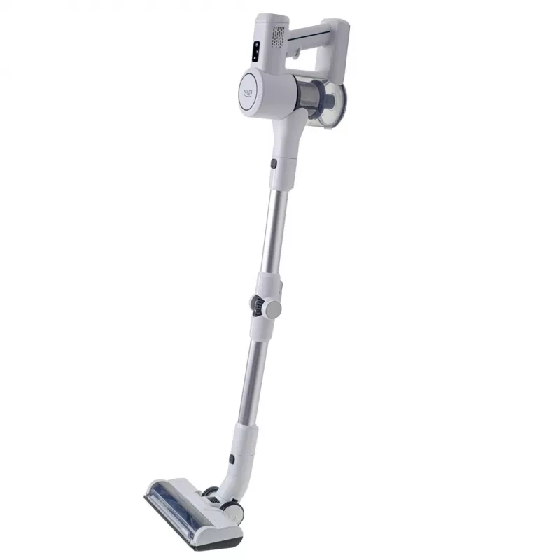 Aspirador de bateria Adler AD 7060 — 350 W, bateria 22 V, até 35 min. de autonomia, 16000 Pa de potência de aspiração, sem saco, branco