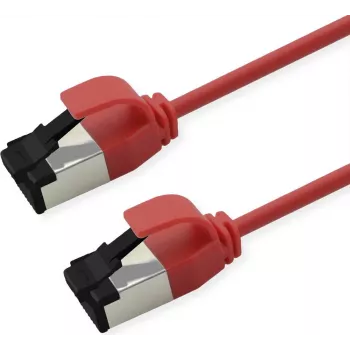 Cabo de rede ROLINE S/FTP Cat.8.1, fino, PoE, vermelho, 0,3 m (21.15.3416)