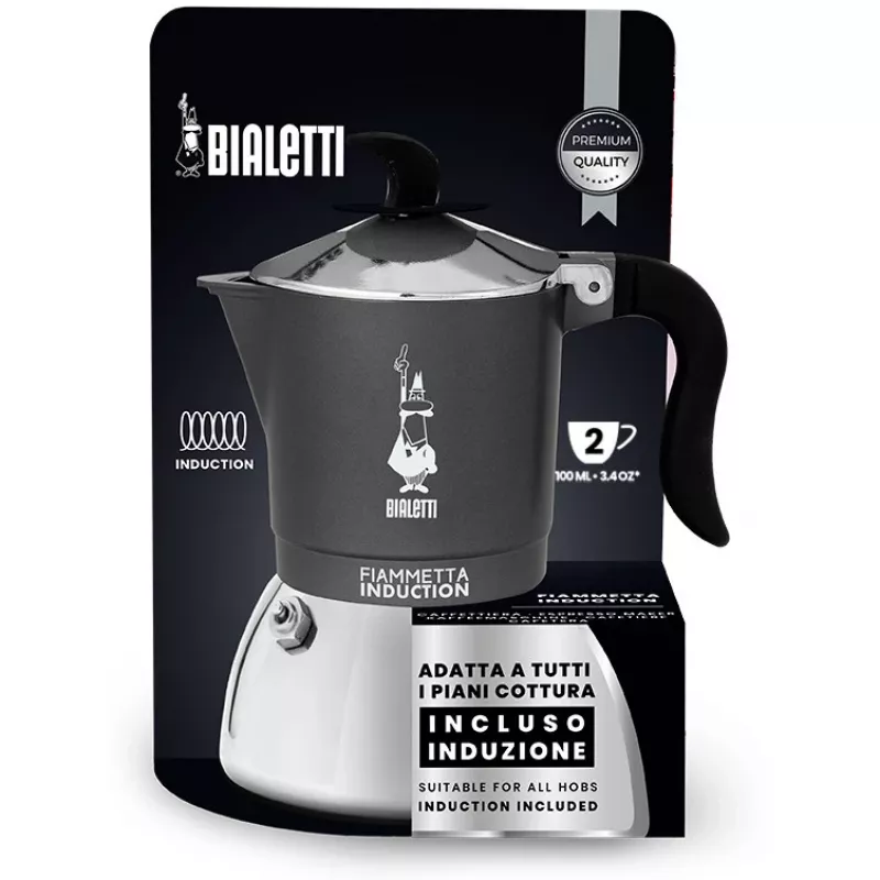 Cafeteira de indução BIALETTI FIAMMETTA 2 chávenas, cinzento