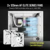 Sistema de refrigeração líquida para processador CORSAIR iCUE H100i RGB ELITE pack de 1 branco 120 mm