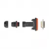 Conector fêmea D-Sub 15 pinos DeLOCK IP67 à prova de água preto/laranja