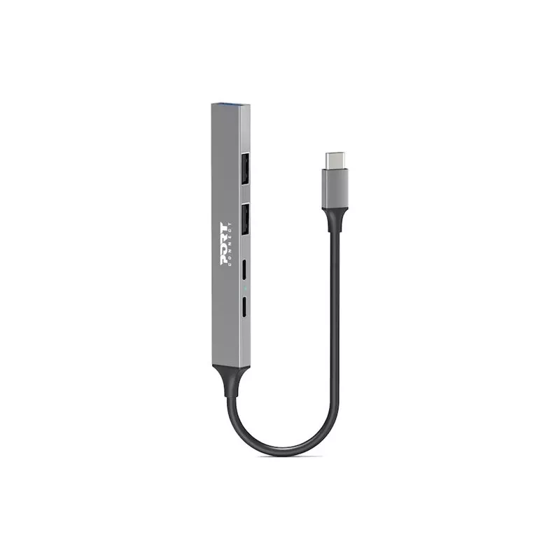 Hub USB Port Designs 900163 Type-C 5000 Mbit/s prateado