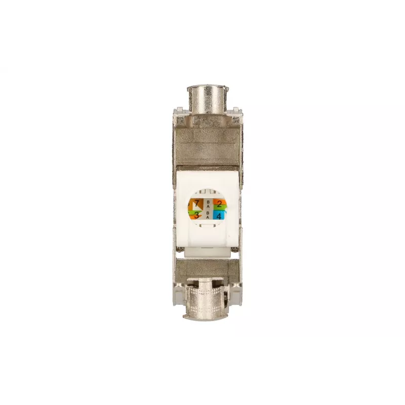 Extralink Keystone CAT6A STP RJ45 módulo keystone metálico angular, porta única