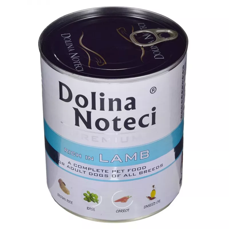 Dolina Noteci Premium rica em borrego ração húmida para cães 800 g