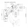 Maclean MC-458 suporte de parede para monitor, mola a gás, altura ajustável, 17-27 polegadas, até 7 kg, VESA 75x75/100x100, preto