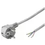 Cabo de alimentação com terra Wentronic Goobay, angular, para montagem própria, 2 m, cinzento - Type-F (Type-F, CEE 7/7) > extremidades de cabo soltas (50082)
