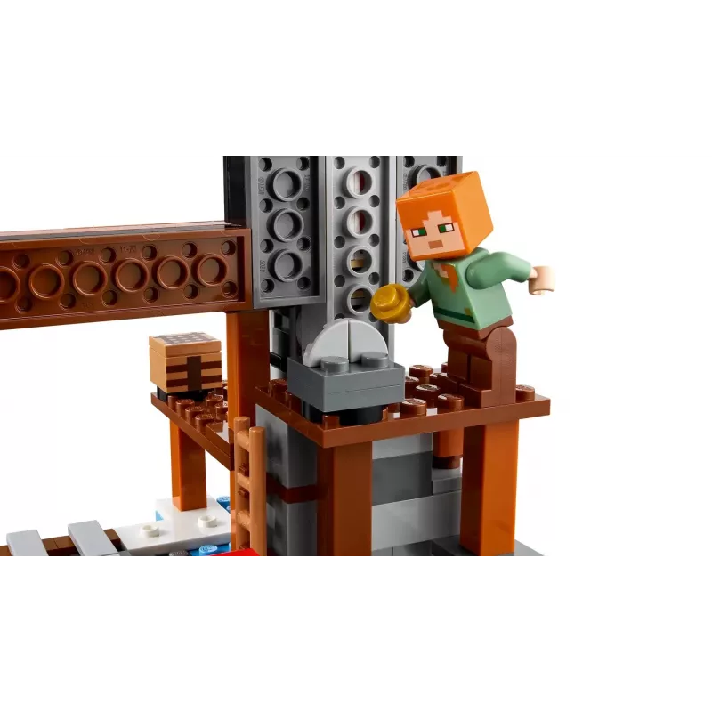 Brinquedo de construção LEGO Minecraft The Pickaxe Mine Set 21277 – 530 peças, 3 minifiguras, idade 8+