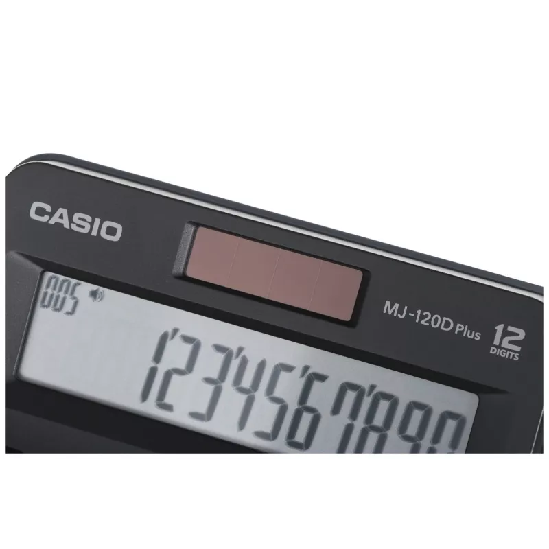 Casio MJ-120D Plus calculadora de secretária, 12 dígitos, a pilhas/solar, preta