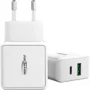 ANSMANN HC218PD - fonte de alimentação - 18 Watt - 3000 mA - PD, QC 3.0 - 2 portas de saída (USB, USB-C) - branco (1001-0111)