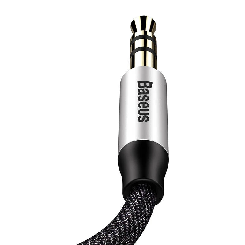 Cabo de áudio Baseus Yiven 3,5 mm jack macho M30 1,5 m prateado + preto