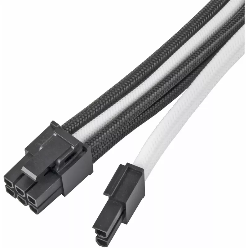 Cabo de extensão de alimentação SILVERSTONE PP07E 8‑pin PCIe 30 cm (preto/branco)