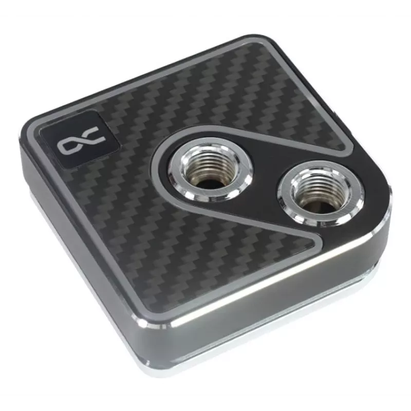 Bloco de água Alphacool Core 1 Aurora Carbon Brass Copper Nickel Black 72mm