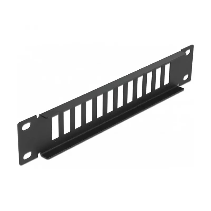 Patch panel de fibra ótica DeLOCK 10 polegadas 12 portas SC duplex LC quad 1U preto