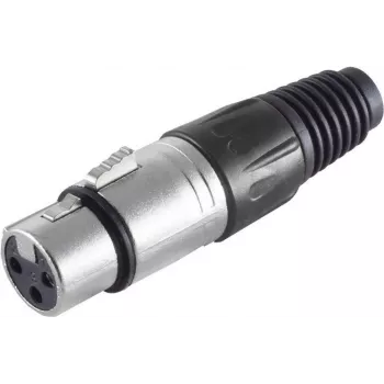 Conector XLR ShiverPeaks BS55022-S – ficha de 3 polos, montagem em caixa, preta