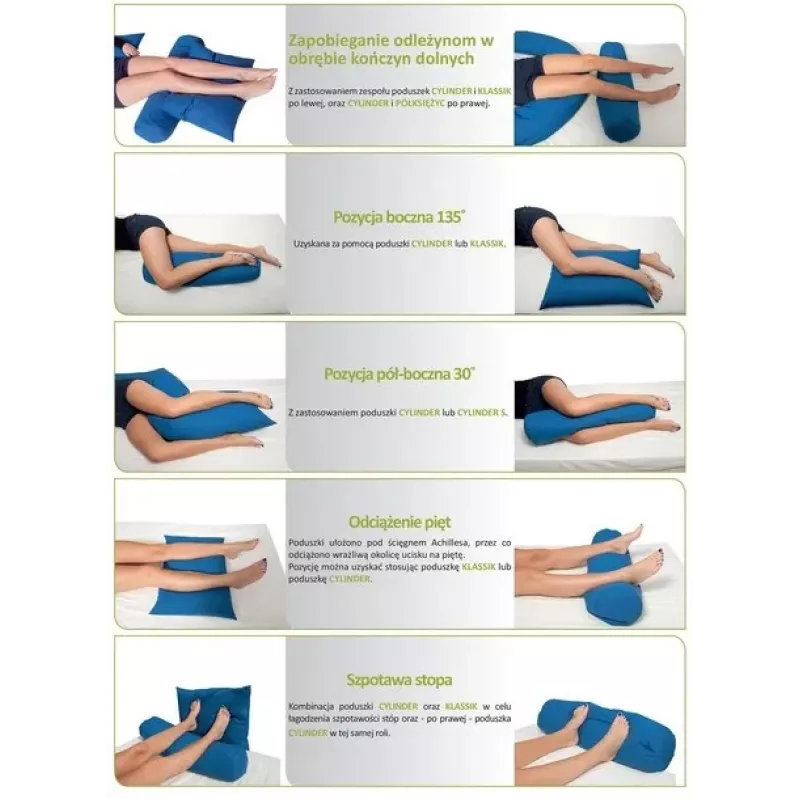Almofada de posicionamento em U para cama em fibra de silicone azul