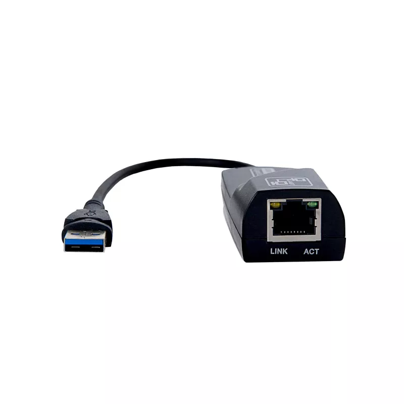 Adaptador Akyga AK-AD-31 USB 3.0 para Gigabit Ethernet, RJ45, cabo de 15 cm, preto