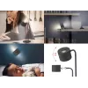 Beper P201UTP304 candeeiro LED recarregável com base magnética, mola e suporte de parede, 2,3 W, regulável, preto