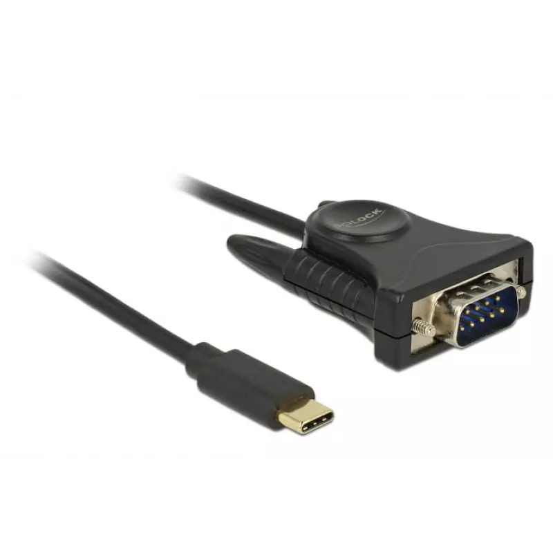 Delock 62964 Adaptador de USB-C para série DB9 RS-232, 1,8 m, preto