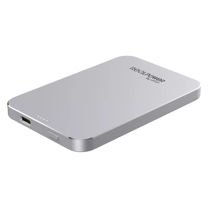 Powerbank RealPower PB-5000 MAG Prateado 5.000 mAh
