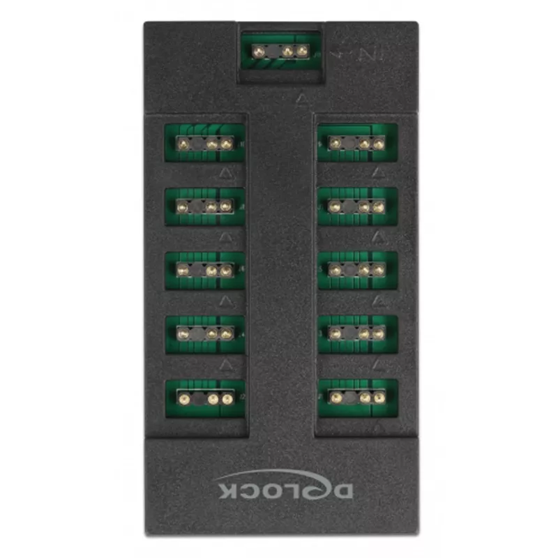 Delock - hub de luz LED RGB - 10 portas - preto (64128)