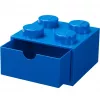 Gaveta de secretária LEGO 4, caixa de arrumação azul, com studs
